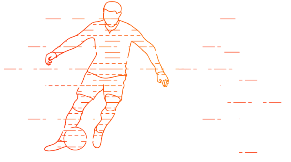 Line illustration of a football player, Jet-Stream trial page