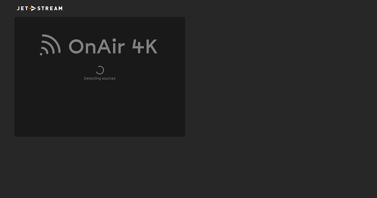 OnAir 4K live streaming encoder start screen