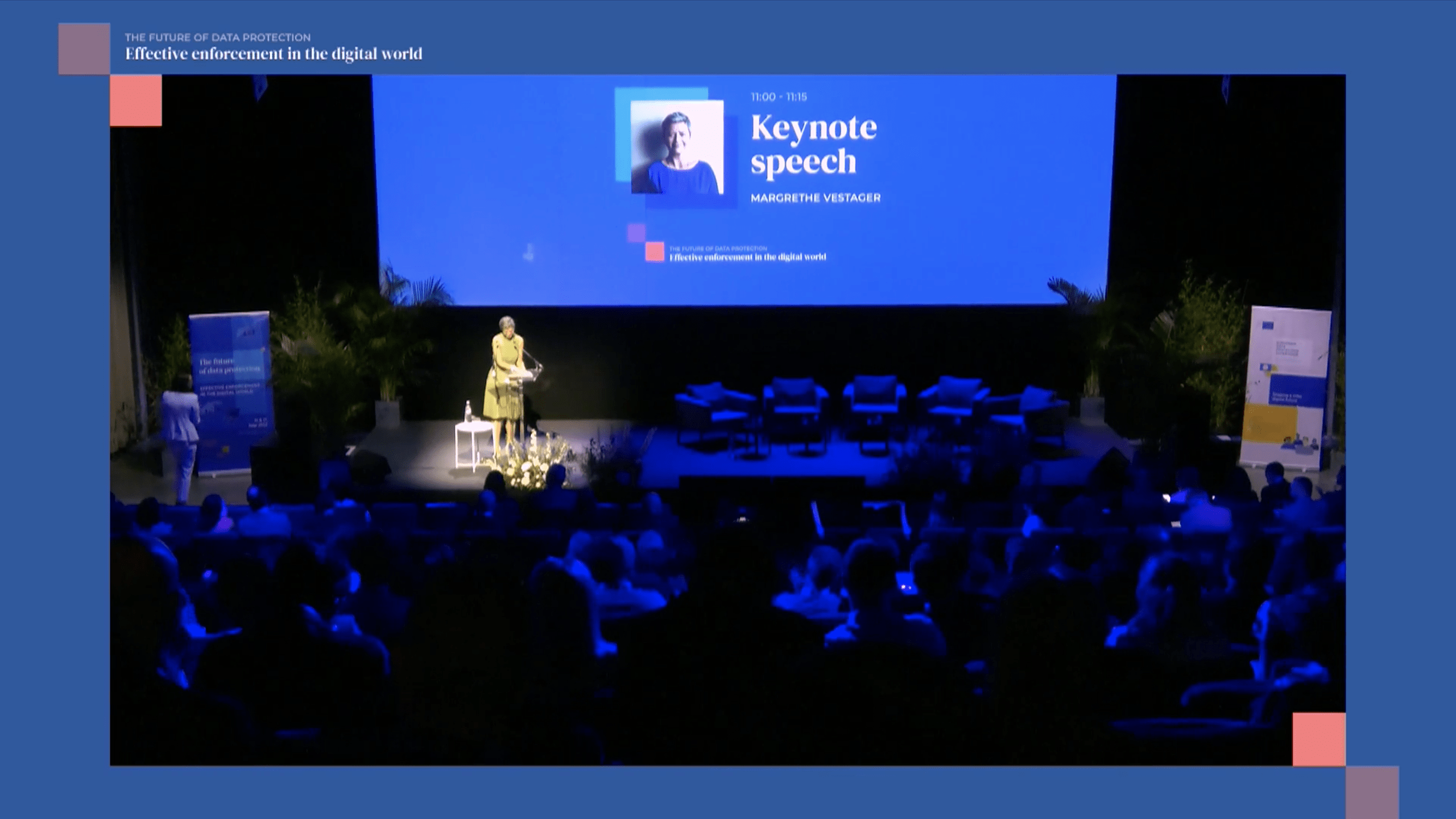 EDPS conference keynote speech on stage, live streamed by Jet-Stream