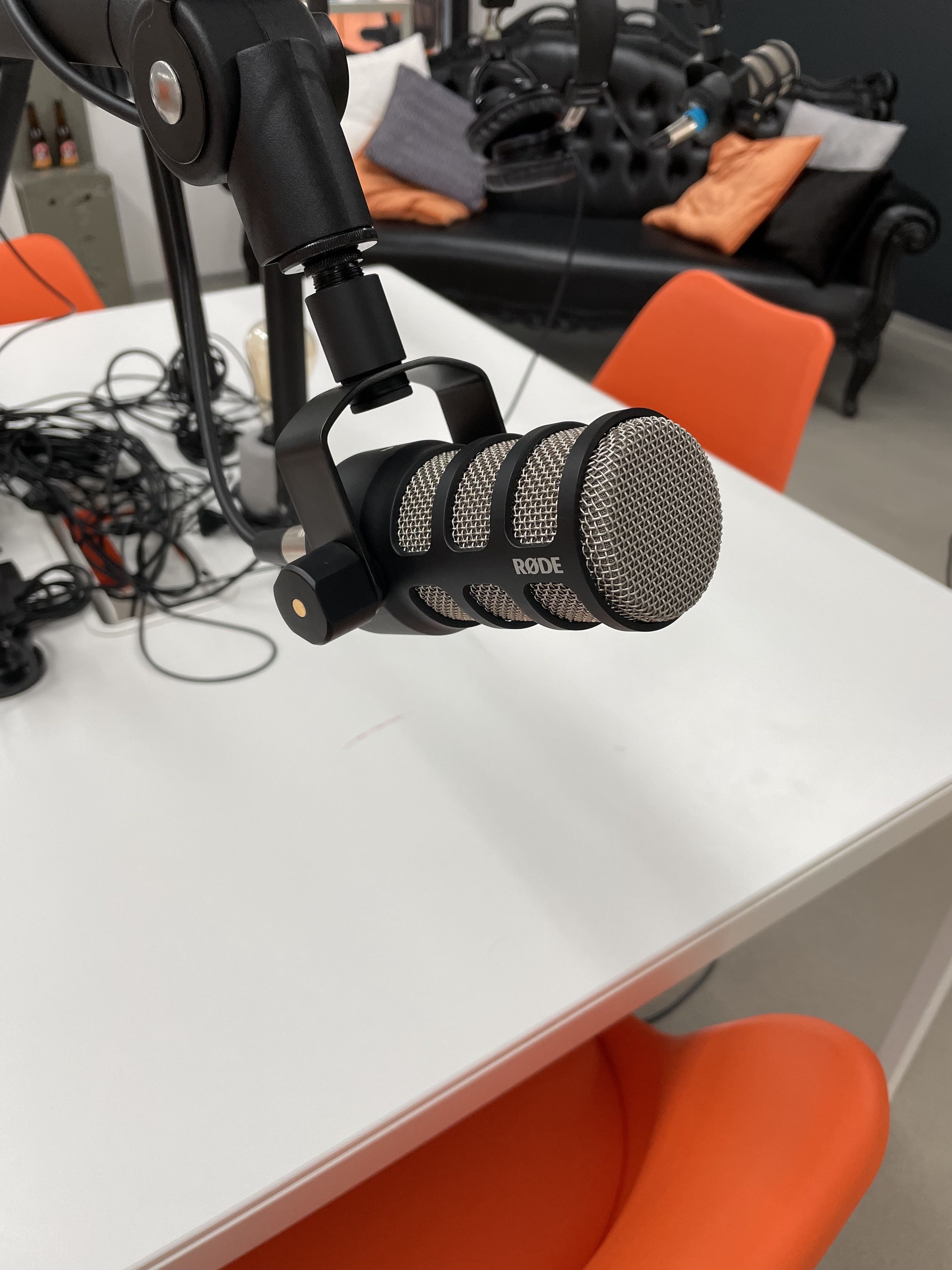 Podcast microphone in the Jet-Stream studio