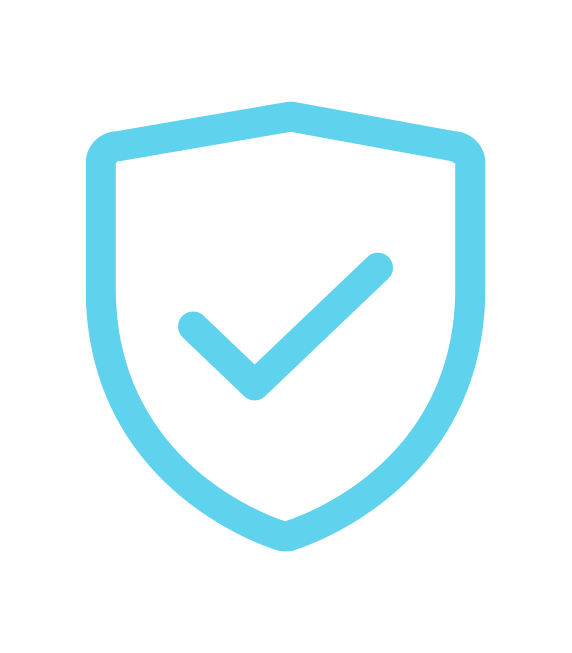 Shield with checkmark icon for secure streams
