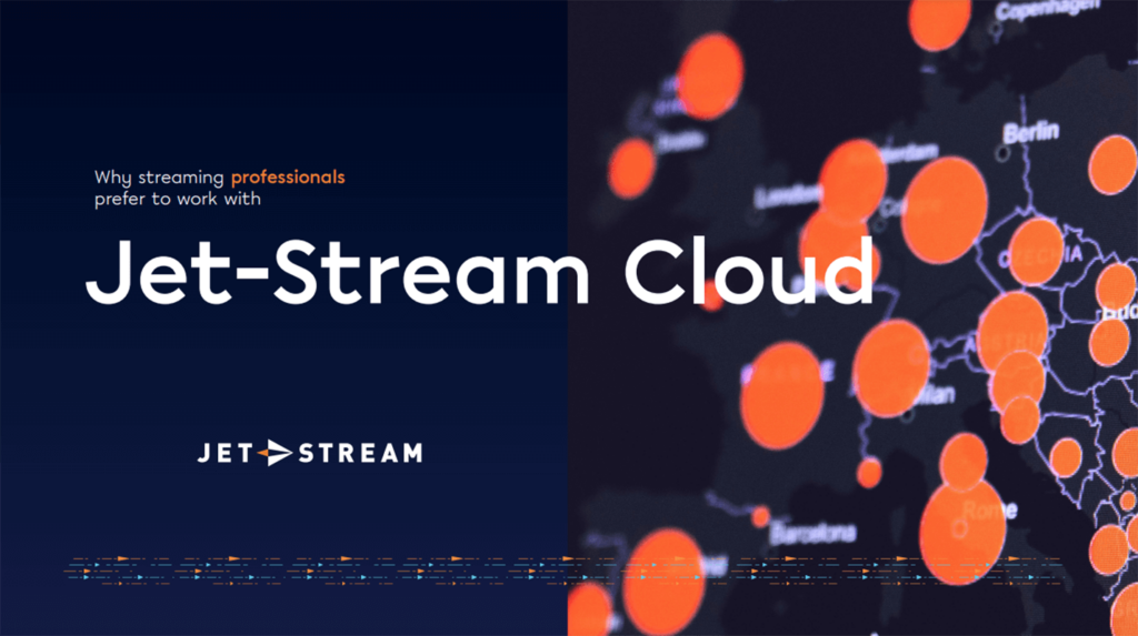 Jet-Stream Cloud brochure cover with a map of European CDN locations