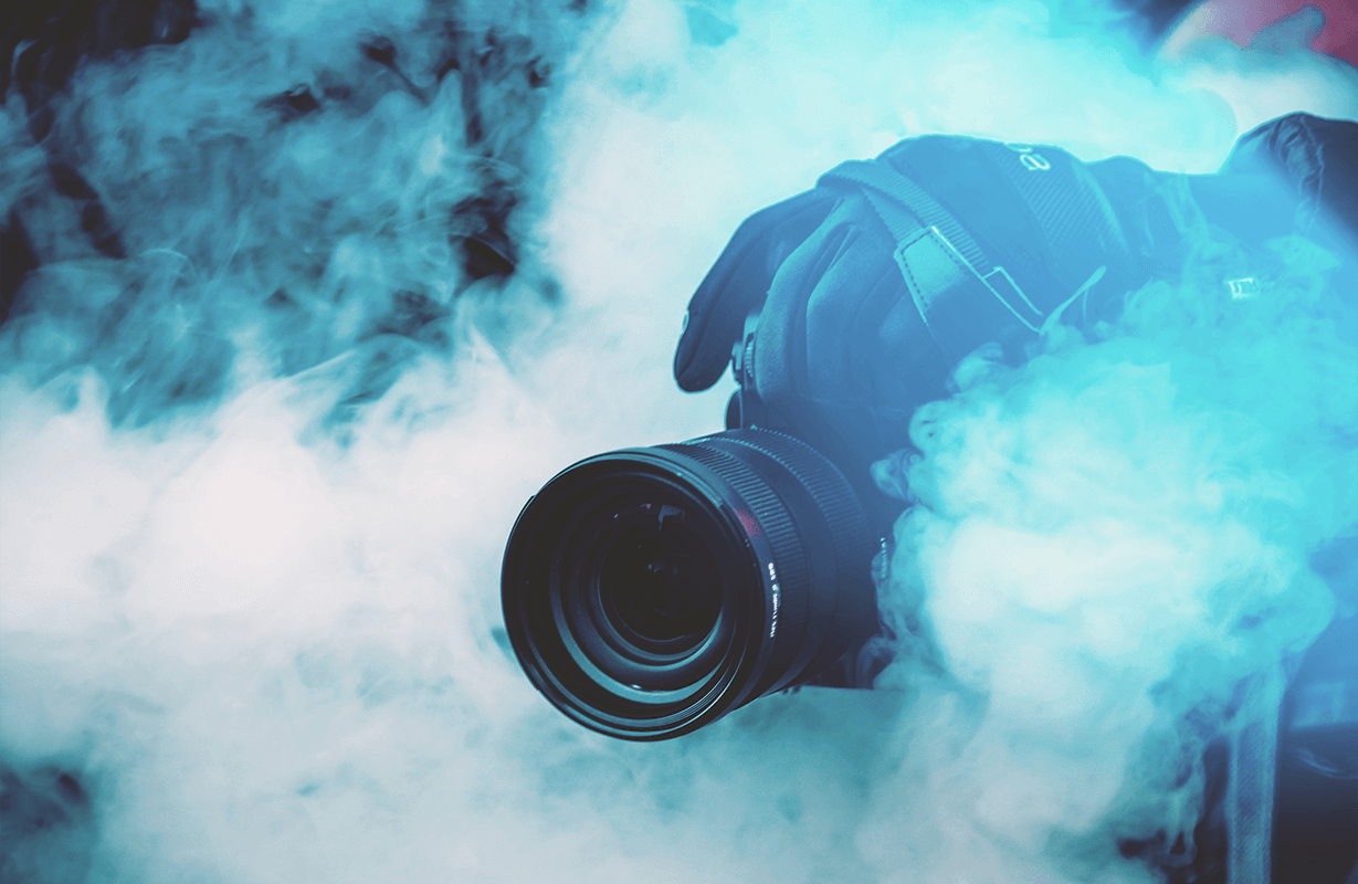 Video camera in smoke, illustrating the online video platform