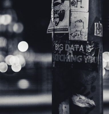 Big Data Is Watching You poster, cover for an article on the dangers of personal data