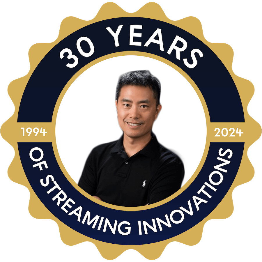 Alex Liu of NETINT Technologies on a 30 Years of Streaming Innovations badge