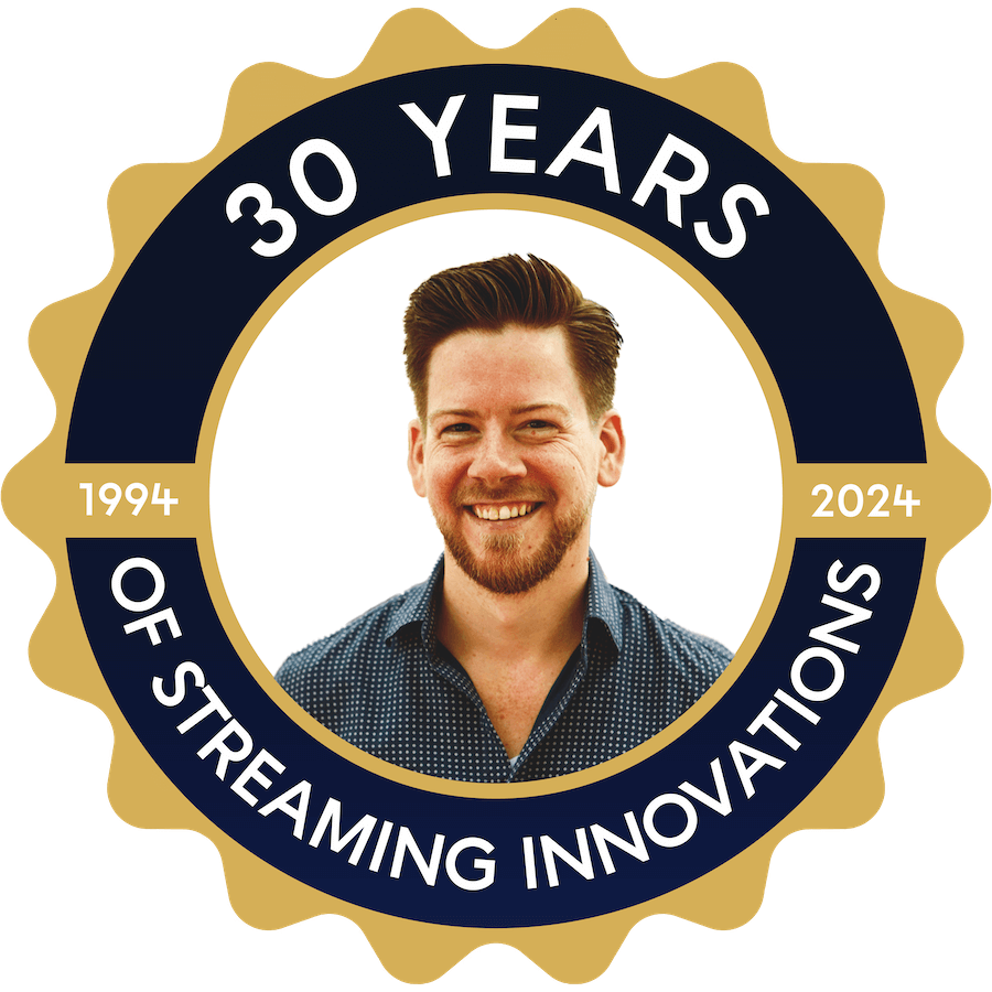 Frans Olsthoorn of Scriptix on a 30 Years of Streaming Innovations badge