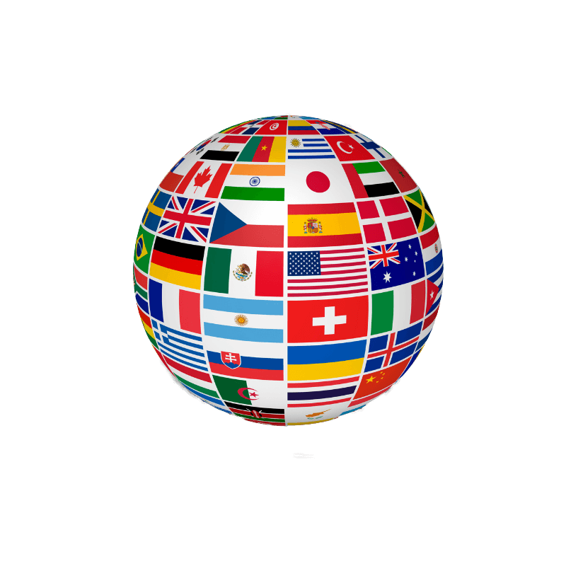 Globe made of world flags, illustrating reaching global audiences