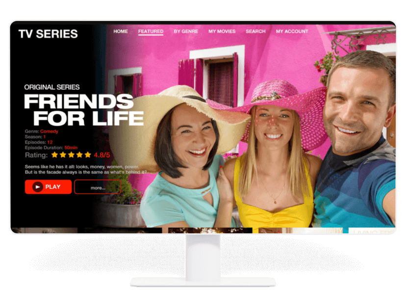 OTT TV app showing a series detail page for Friends for Life