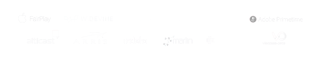 Logos of DRM technologies and devices supported by Jet-Stream
