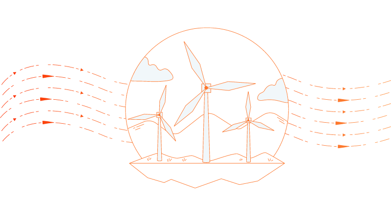 Wind turbines illustrating Jet-Stream Cloud powered by green energy