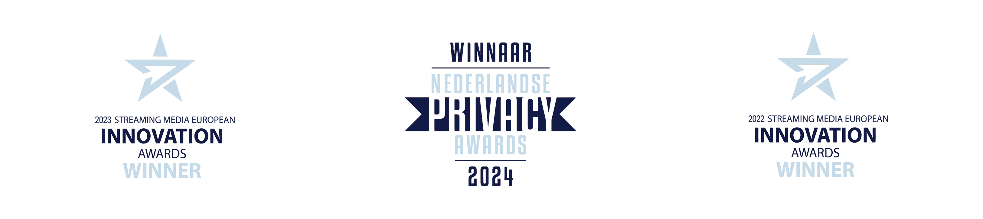 Award badges: Innovation Awards winner and Nederlandse Privacy Awards 2024 winner
