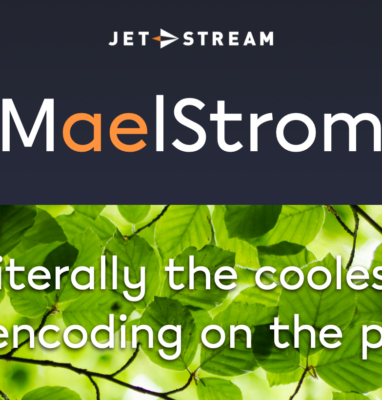MaelStrom-banner met groene bladeren: letterlijk de coolste encoding op aarde